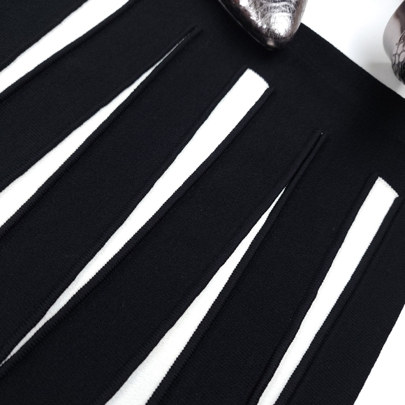 Etcetera Black White Banded Body Contour Dress Sz Small - Picture 12 of 14